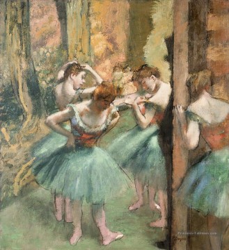 Danseurs rose et vert Edgar Degas Peinture à l'huile